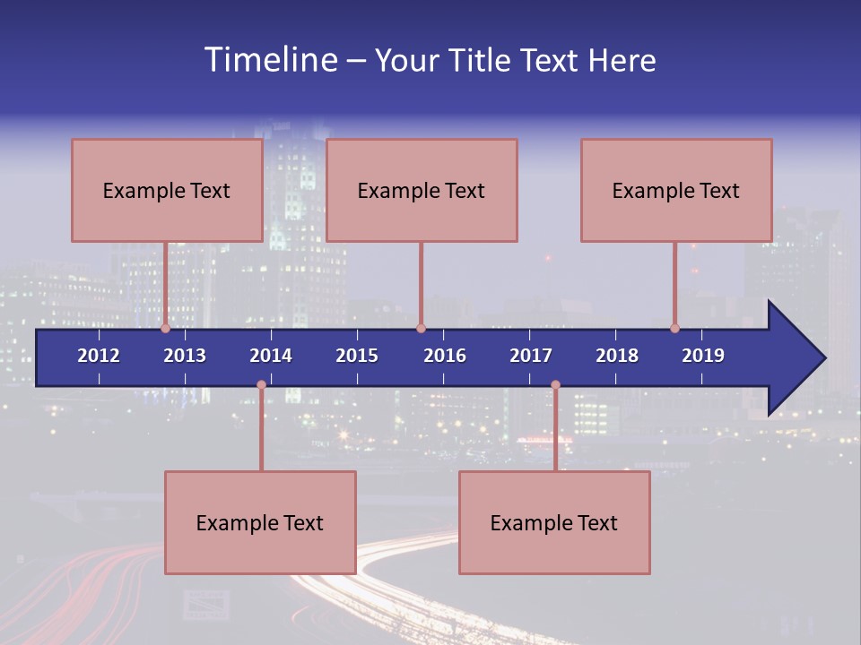 A City Skyline At Night With A Blue Sky PowerPoint Template