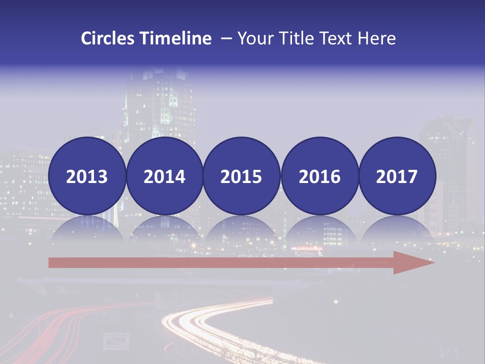 A City Skyline At Night With A Blue Sky PowerPoint Template