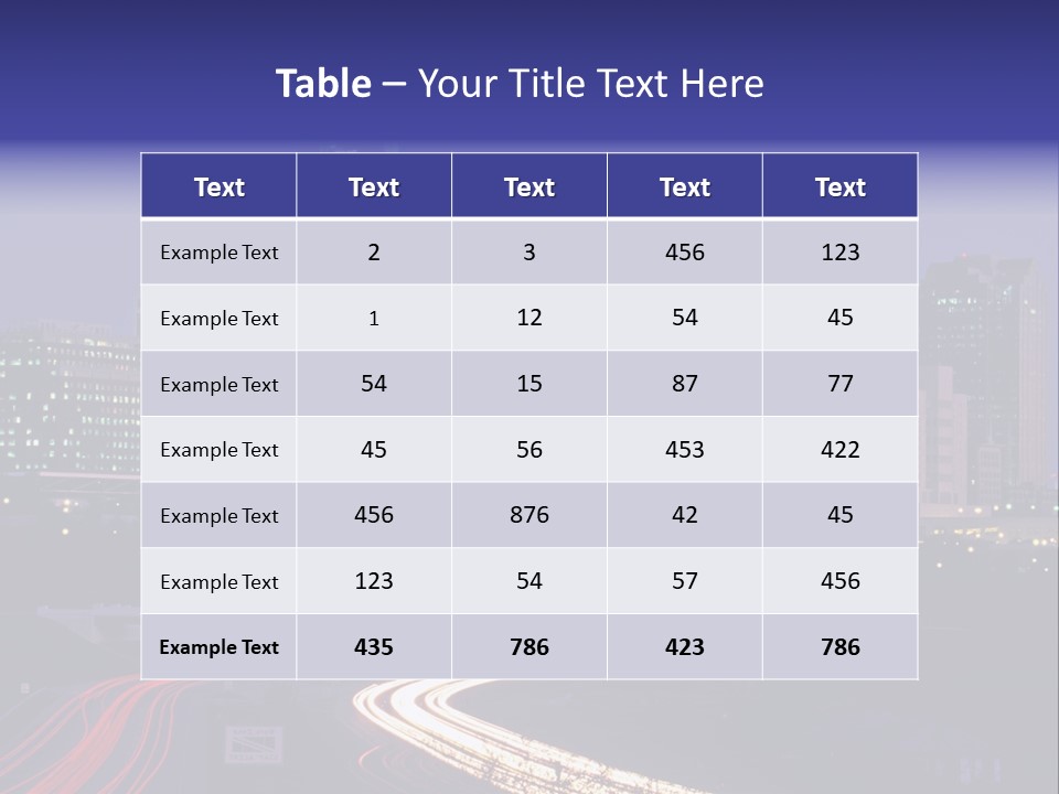 A City Skyline At Night With A Blue Sky PowerPoint Template