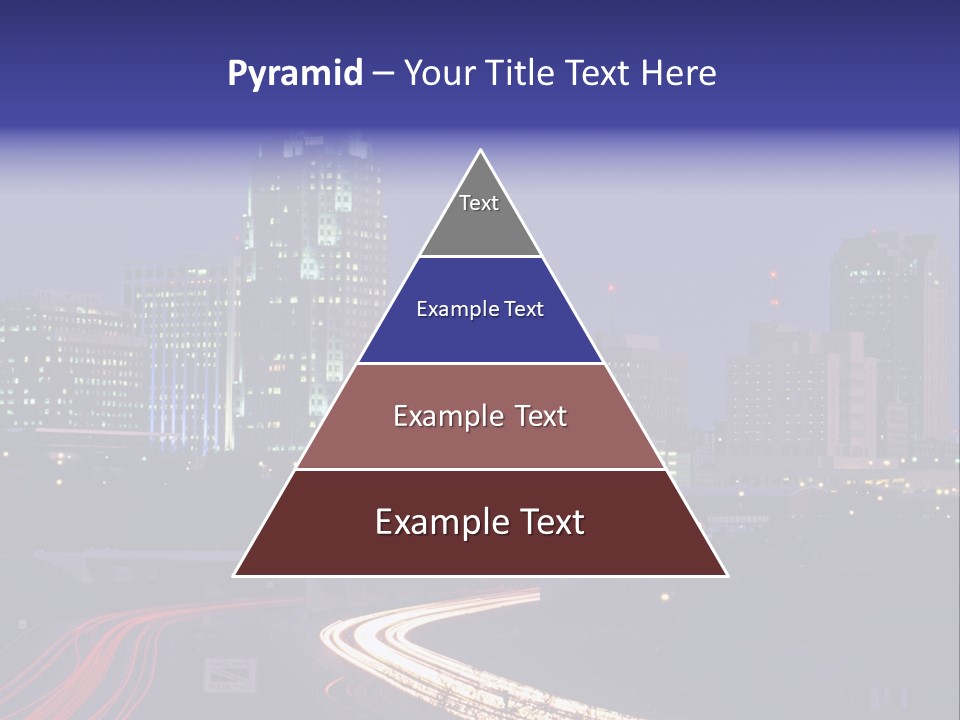 A City Skyline At Night With A Blue Sky PowerPoint Template