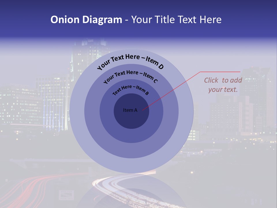 A City Skyline At Night With A Blue Sky PowerPoint Template