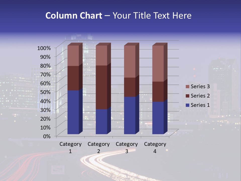 A City Skyline At Night With A Blue Sky PowerPoint Template