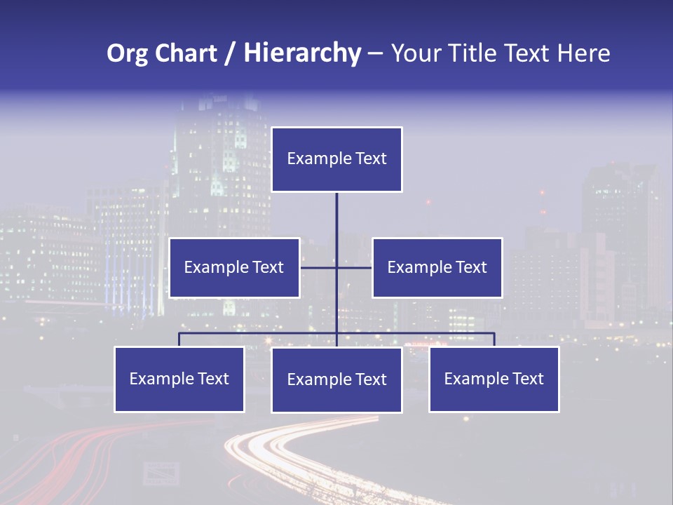 A City Skyline At Night With A Blue Sky PowerPoint Template