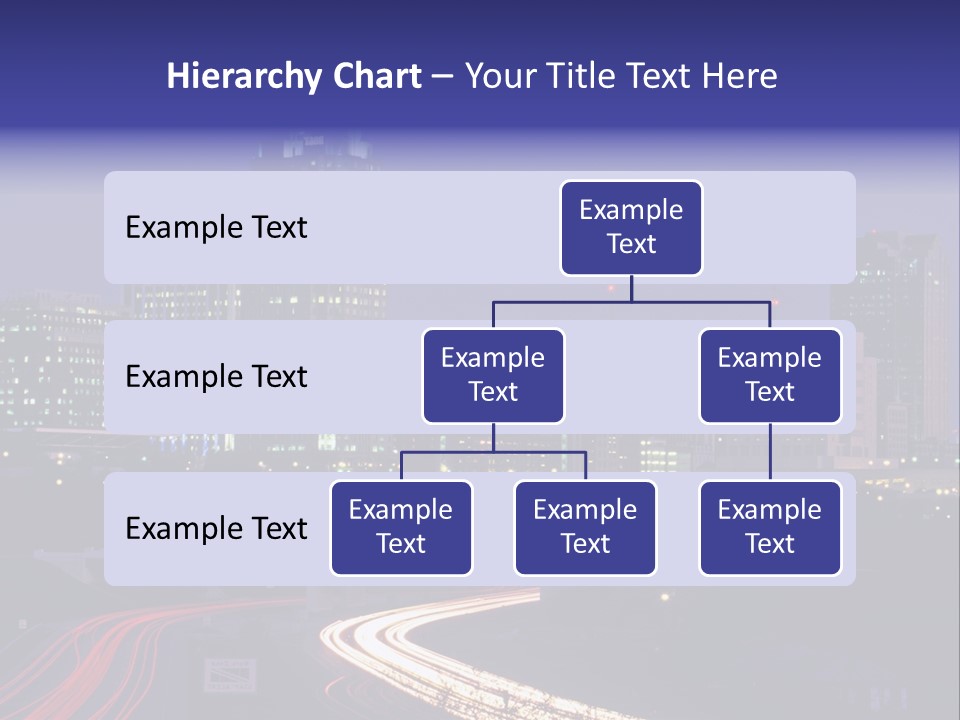 A City Skyline At Night With A Blue Sky PowerPoint Template