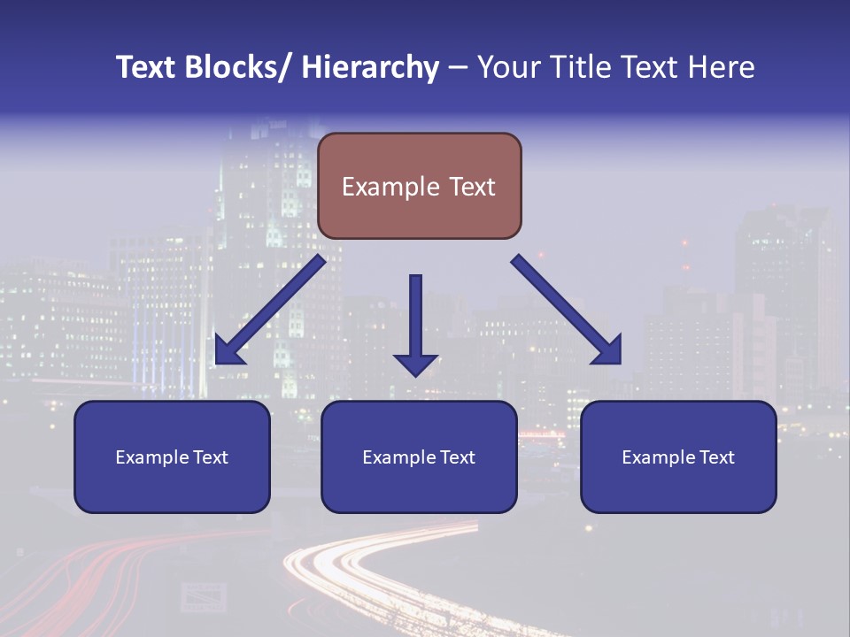 A City Skyline At Night With A Blue Sky PowerPoint Template