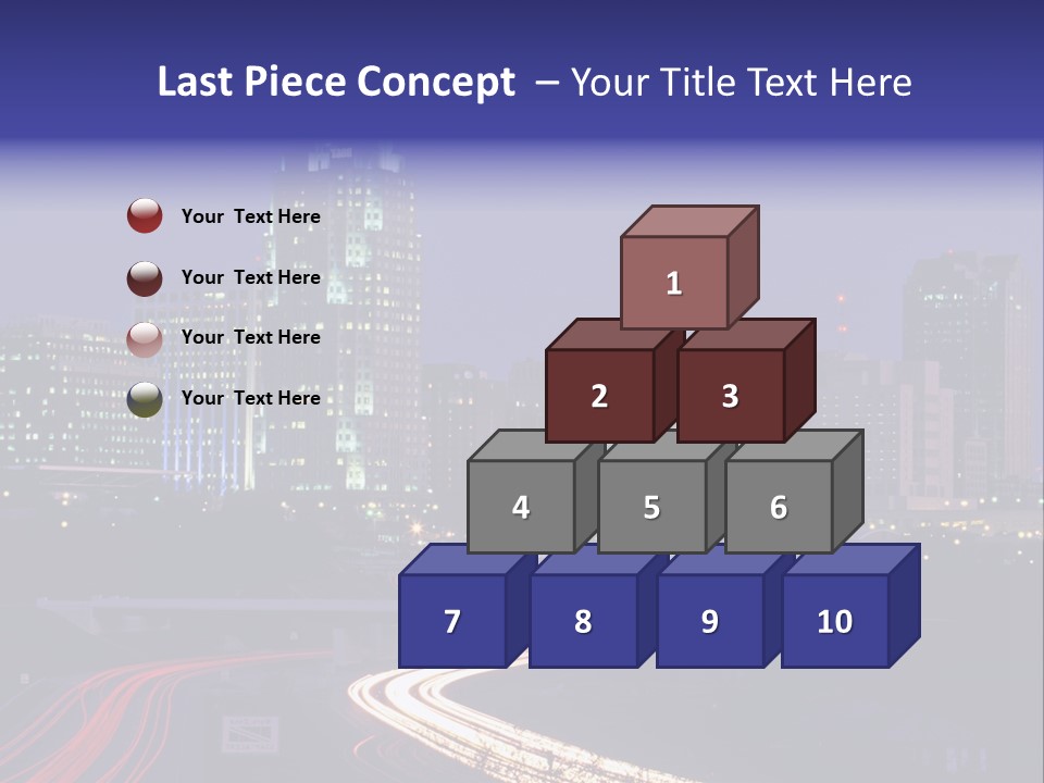 A City Skyline At Night With A Blue Sky PowerPoint Template