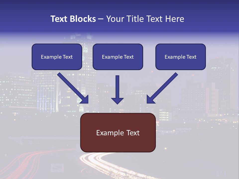 A City Skyline At Night With A Blue Sky PowerPoint Template