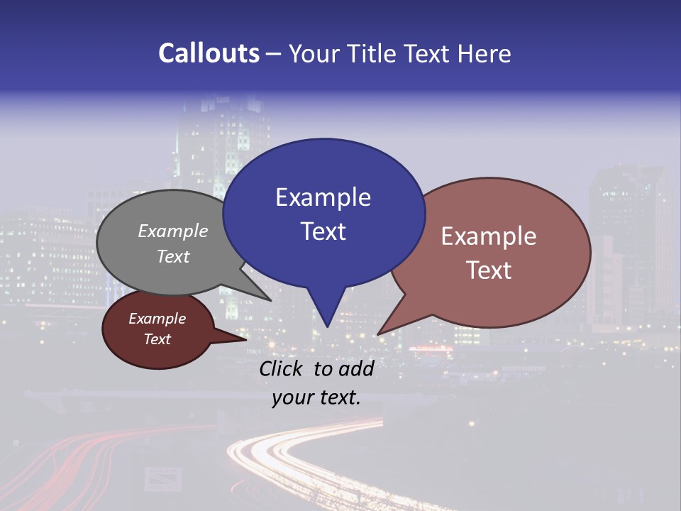 A City Skyline At Night With A Blue Sky PowerPoint Template