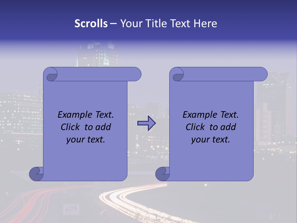 A City Skyline At Night With A Blue Sky PowerPoint Template