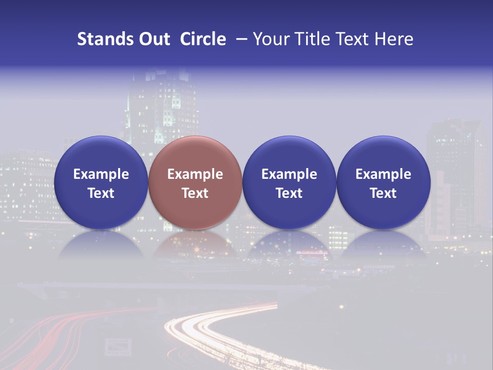 A City Skyline At Night With A Blue Sky PowerPoint Template