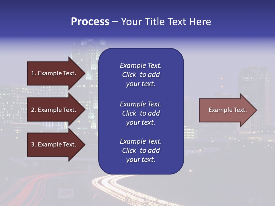 A City Skyline At Night With A Blue Sky PowerPoint Template
