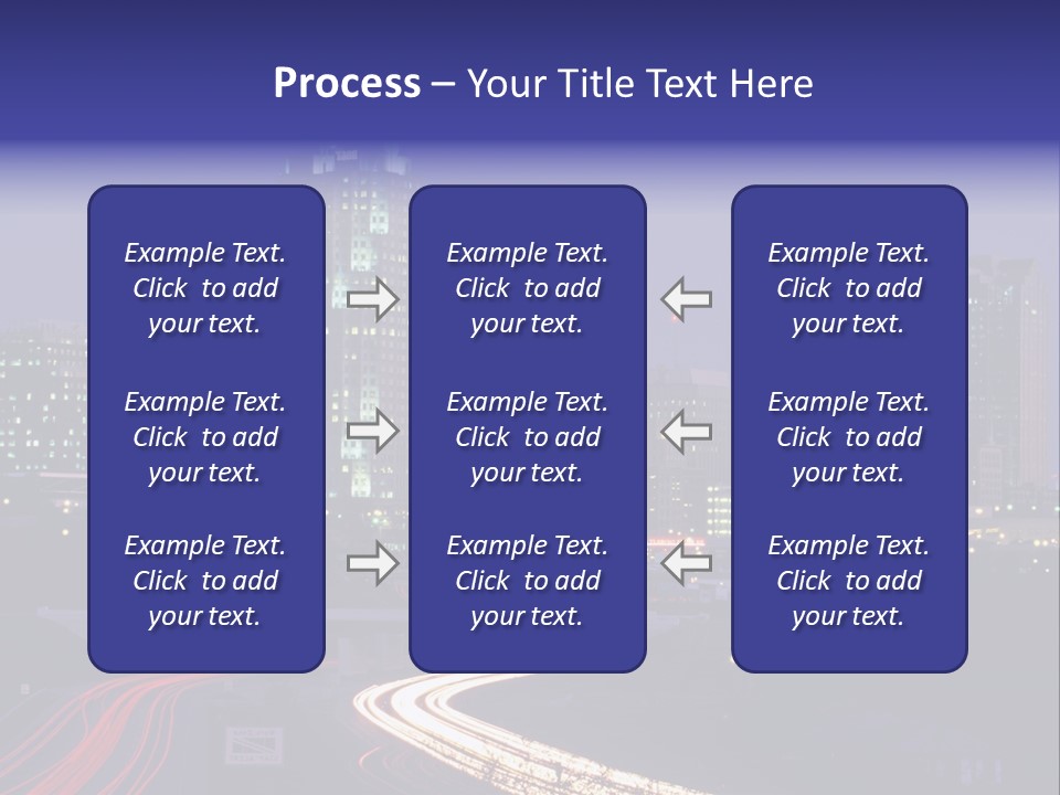 A City Skyline At Night With A Blue Sky PowerPoint Template