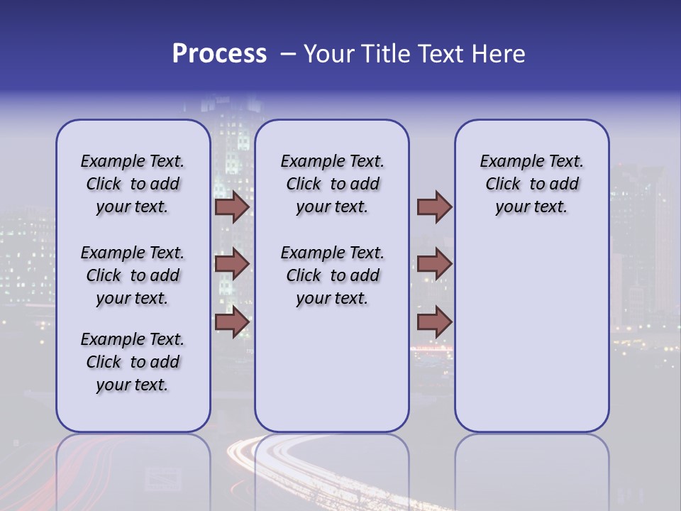 A City Skyline At Night With A Blue Sky PowerPoint Template