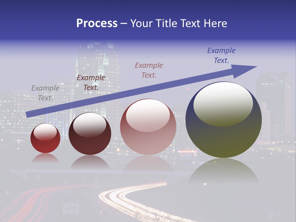 A City Skyline At Night With A Blue Sky PowerPoint Template