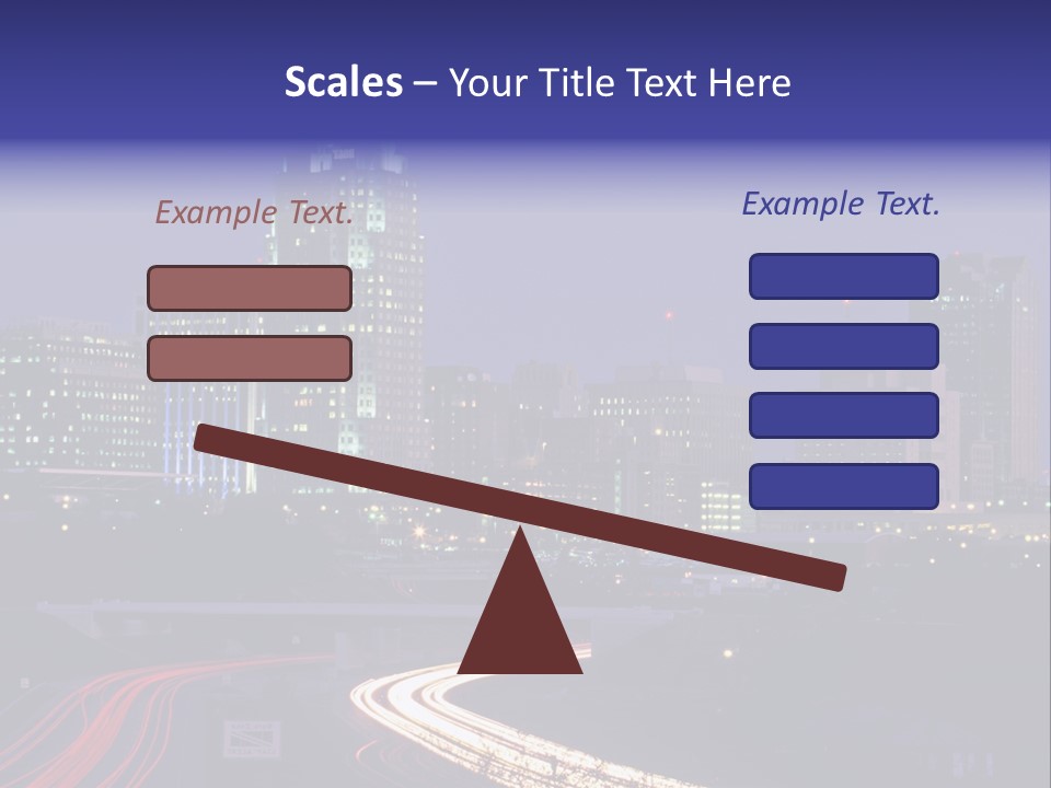 A City Skyline At Night With A Blue Sky PowerPoint Template