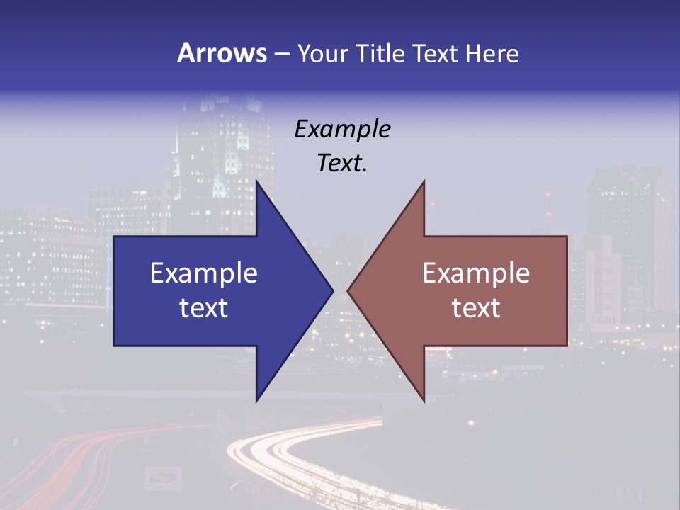 A City Skyline At Night With A Blue Sky PowerPoint Template