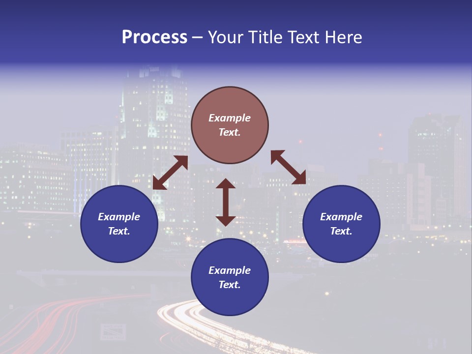 A City Skyline At Night With A Blue Sky PowerPoint Template