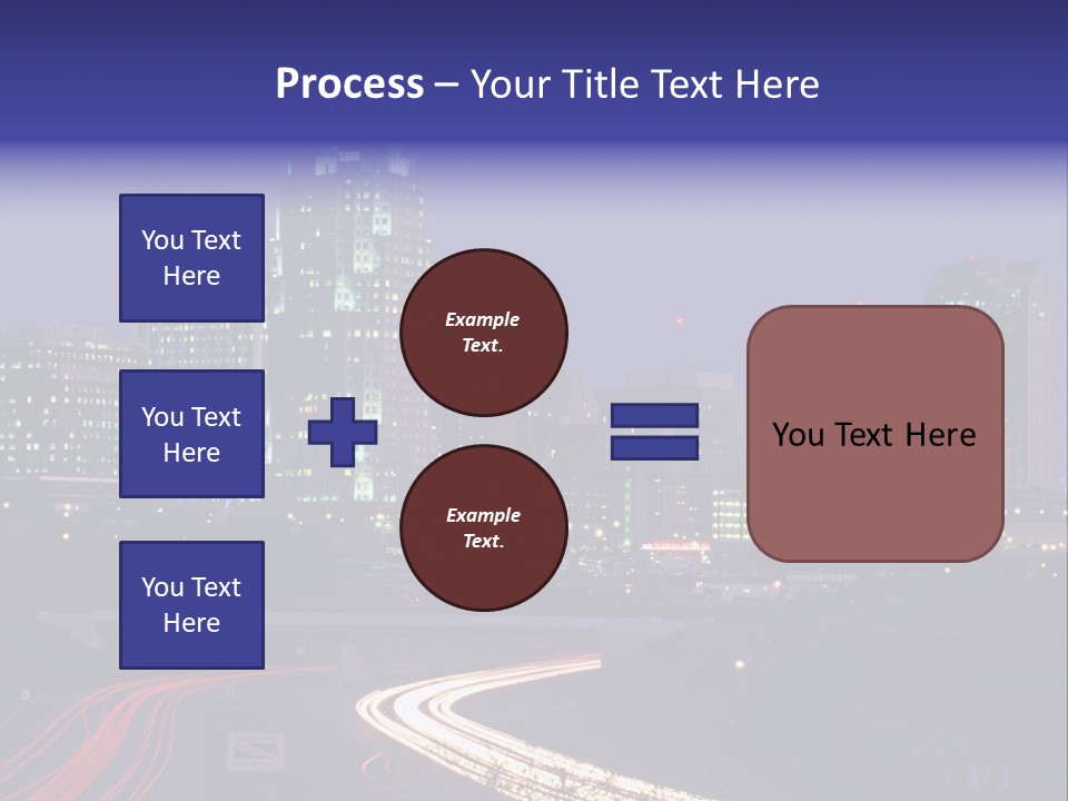 A City Skyline At Night With A Blue Sky PowerPoint Template