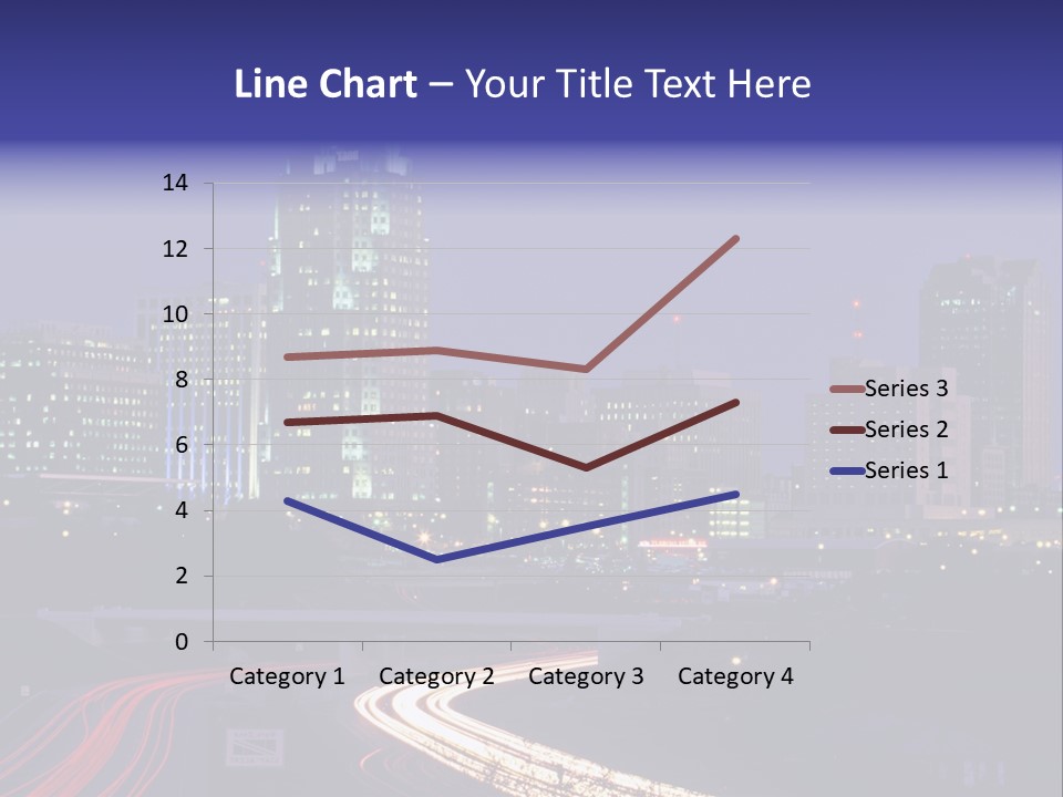 A City Skyline At Night With A Blue Sky PowerPoint Template