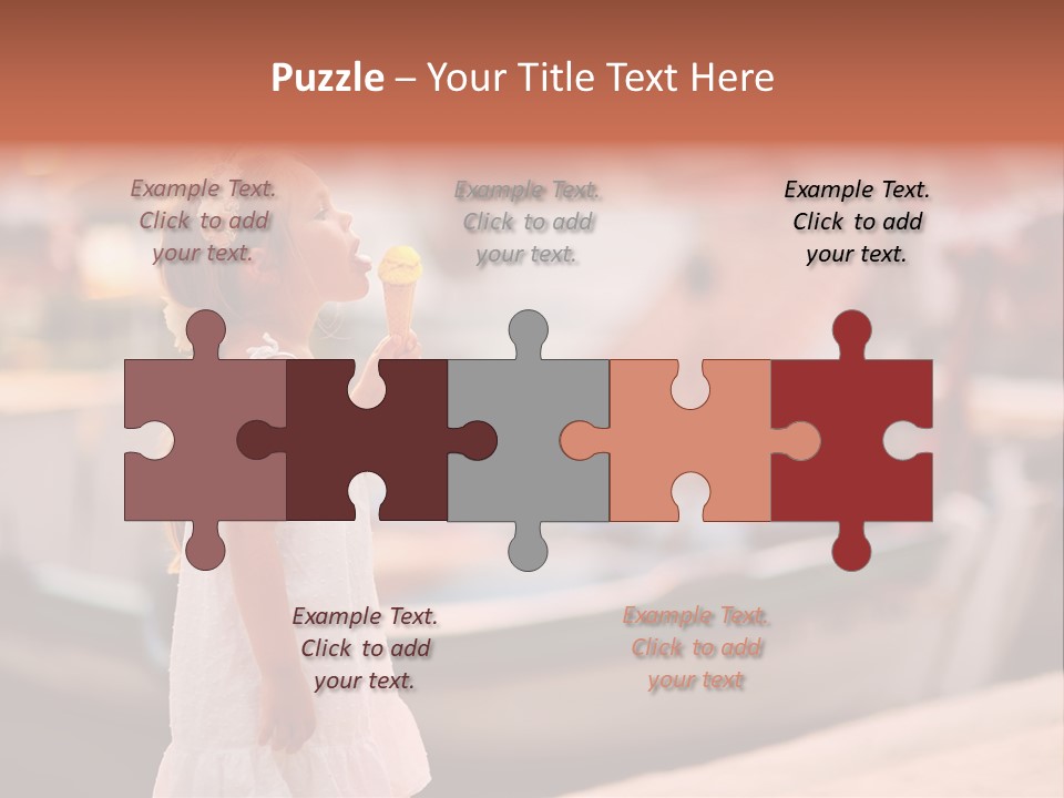 A Little Girl Is Eating An Ice Cream Cone PowerPoint Template