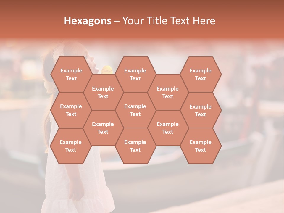 A Little Girl Is Eating An Ice Cream Cone PowerPoint Template