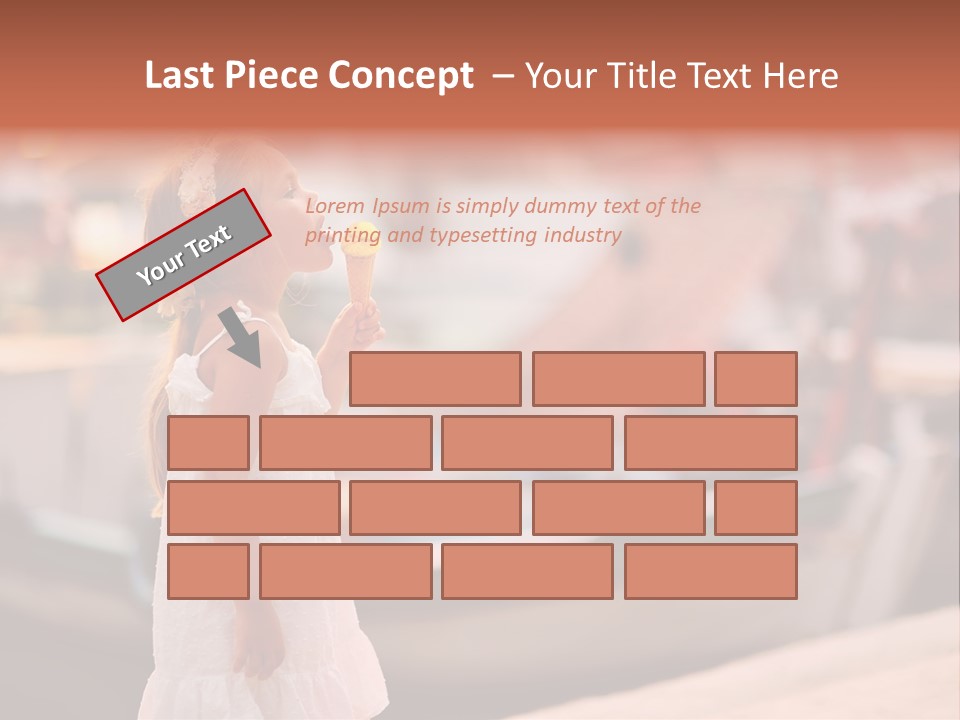 A Little Girl Is Eating An Ice Cream Cone PowerPoint Template