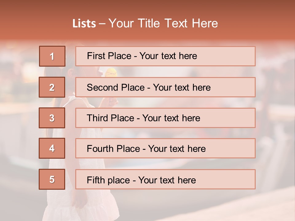 A Little Girl Is Eating An Ice Cream Cone PowerPoint Template