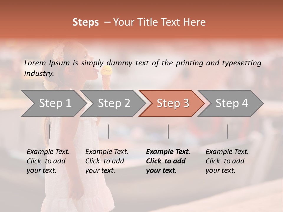 A Little Girl Is Eating An Ice Cream Cone PowerPoint Template