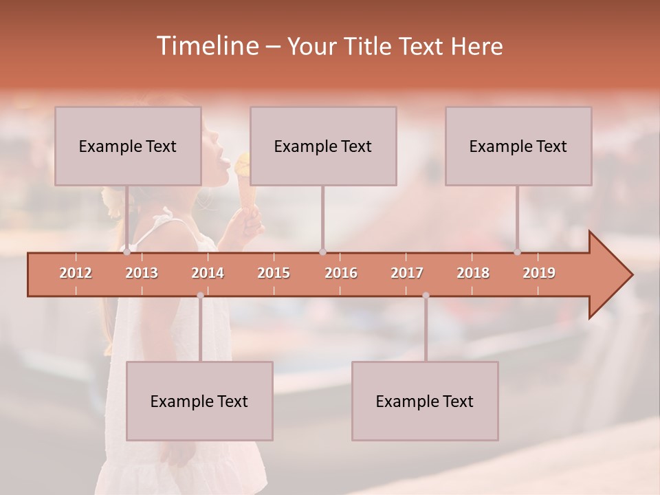 A Little Girl Is Eating An Ice Cream Cone PowerPoint Template