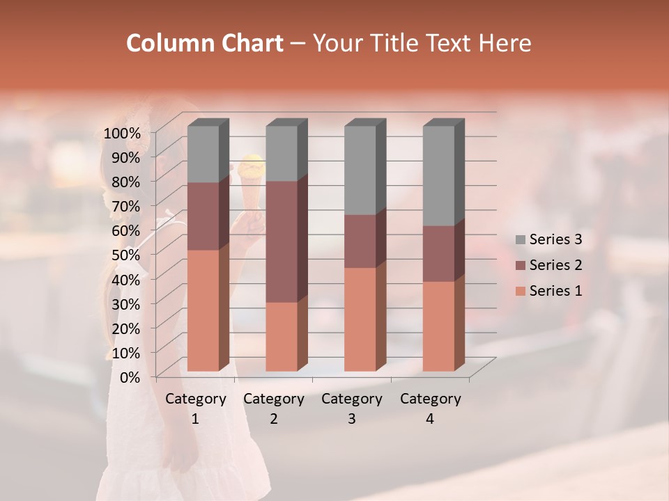 A Little Girl Is Eating An Ice Cream Cone PowerPoint Template