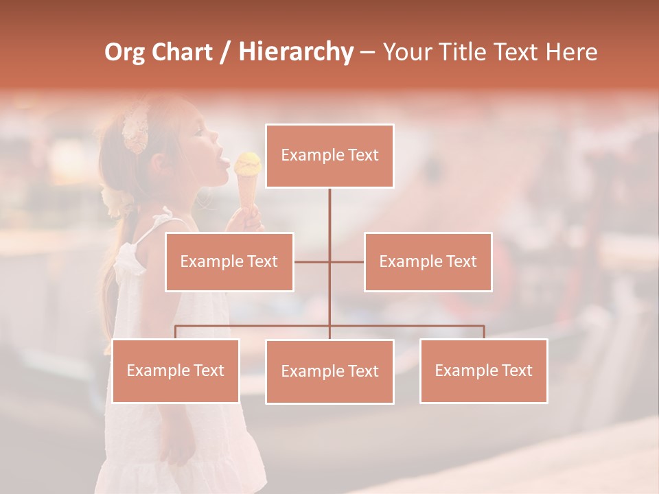 A Little Girl Is Eating An Ice Cream Cone PowerPoint Template