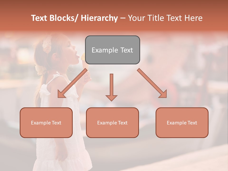 A Little Girl Is Eating An Ice Cream Cone PowerPoint Template