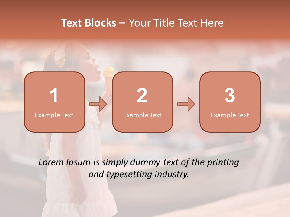 A Little Girl Is Eating An Ice Cream Cone PowerPoint Template