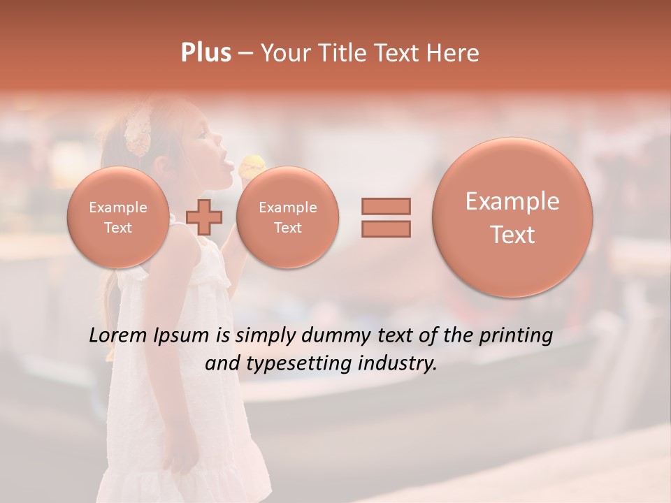 A Little Girl Is Eating An Ice Cream Cone PowerPoint Template