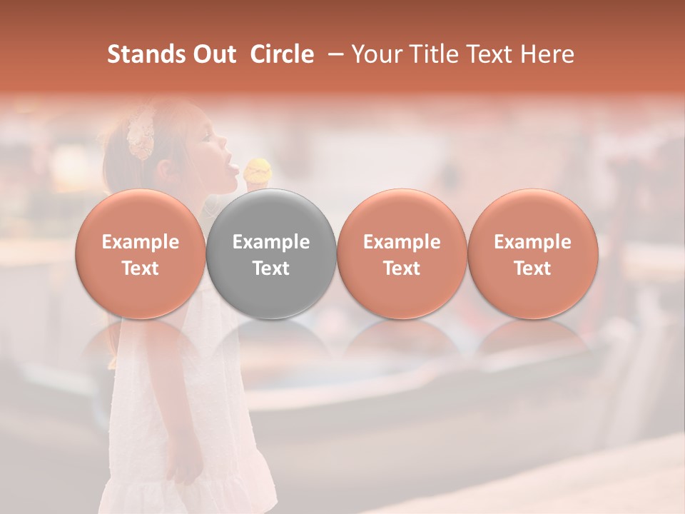 A Little Girl Is Eating An Ice Cream Cone PowerPoint Template