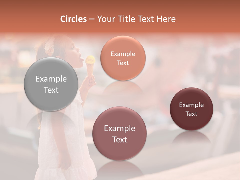 A Little Girl Is Eating An Ice Cream Cone PowerPoint Template