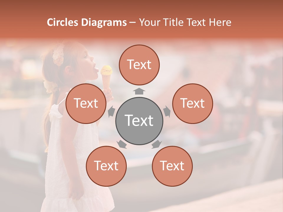 A Little Girl Is Eating An Ice Cream Cone PowerPoint Template