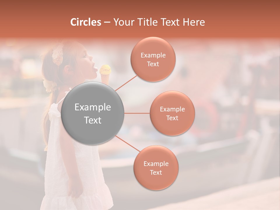 A Little Girl Is Eating An Ice Cream Cone PowerPoint Template