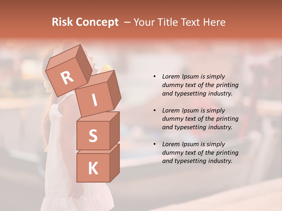 A Little Girl Is Eating An Ice Cream Cone PowerPoint Template