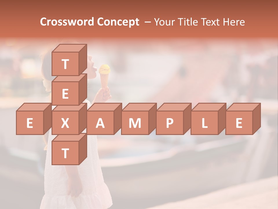 A Little Girl Is Eating An Ice Cream Cone PowerPoint Template