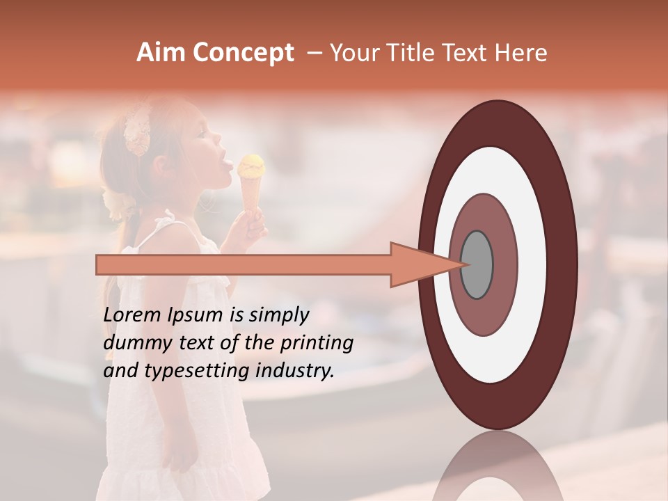 A Little Girl Is Eating An Ice Cream Cone PowerPoint Template