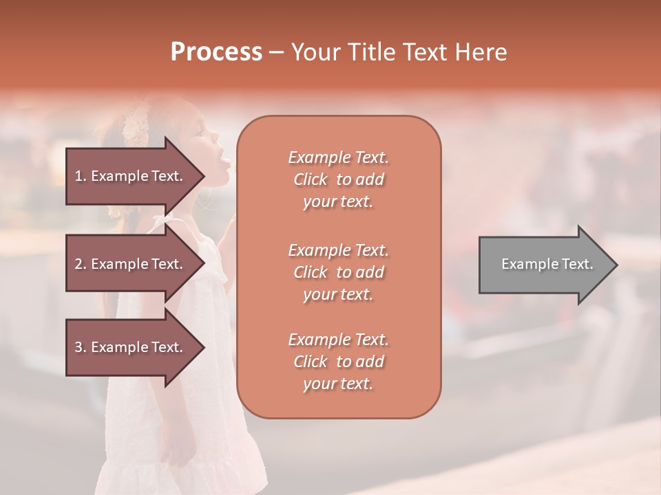 A Little Girl Is Eating An Ice Cream Cone PowerPoint Template