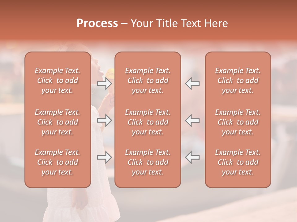 A Little Girl Is Eating An Ice Cream Cone PowerPoint Template