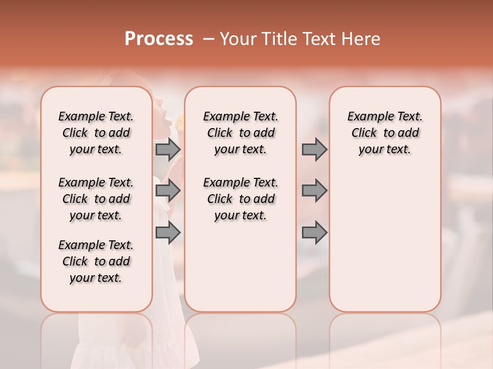 A Little Girl Is Eating An Ice Cream Cone PowerPoint Template