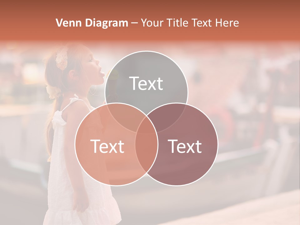 A Little Girl Is Eating An Ice Cream Cone PowerPoint Template