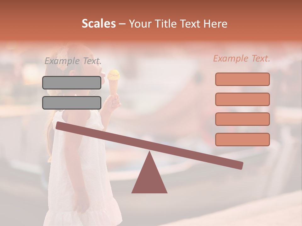 A Little Girl Is Eating An Ice Cream Cone PowerPoint Template