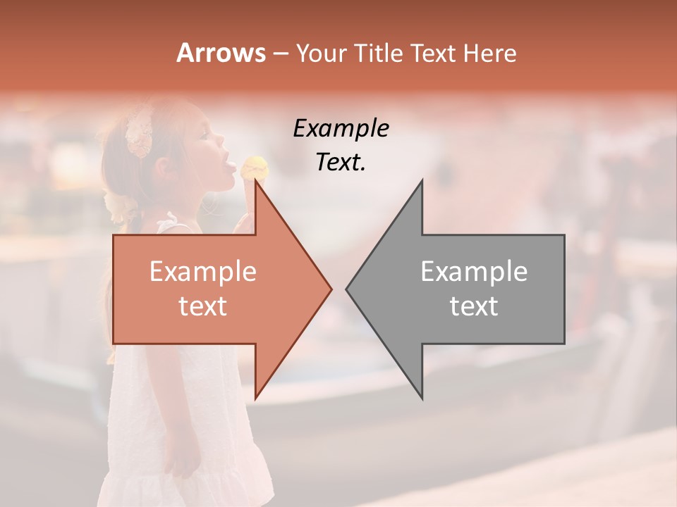 A Little Girl Is Eating An Ice Cream Cone PowerPoint Template