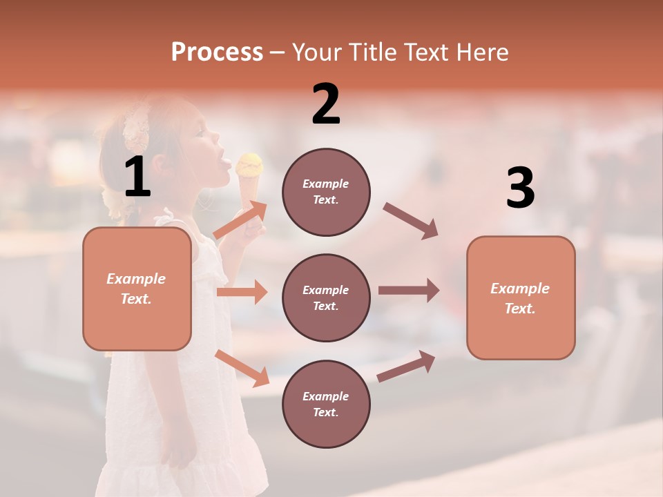 A Little Girl Is Eating An Ice Cream Cone PowerPoint Template