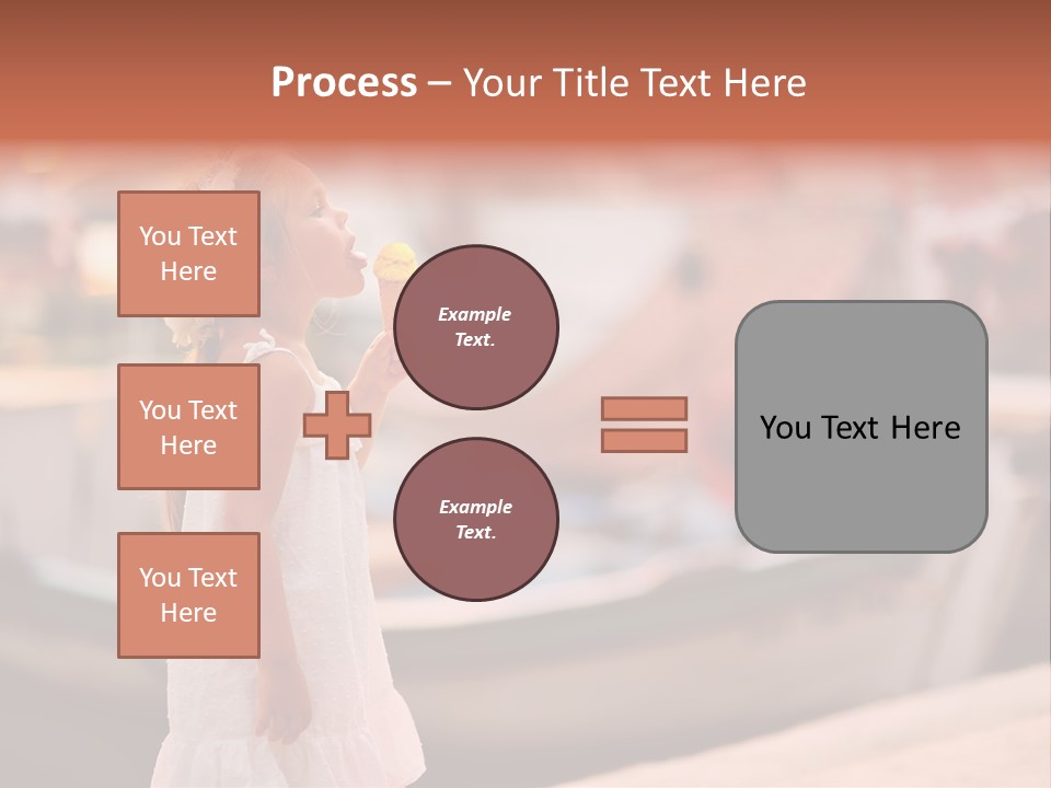 A Little Girl Is Eating An Ice Cream Cone PowerPoint Template