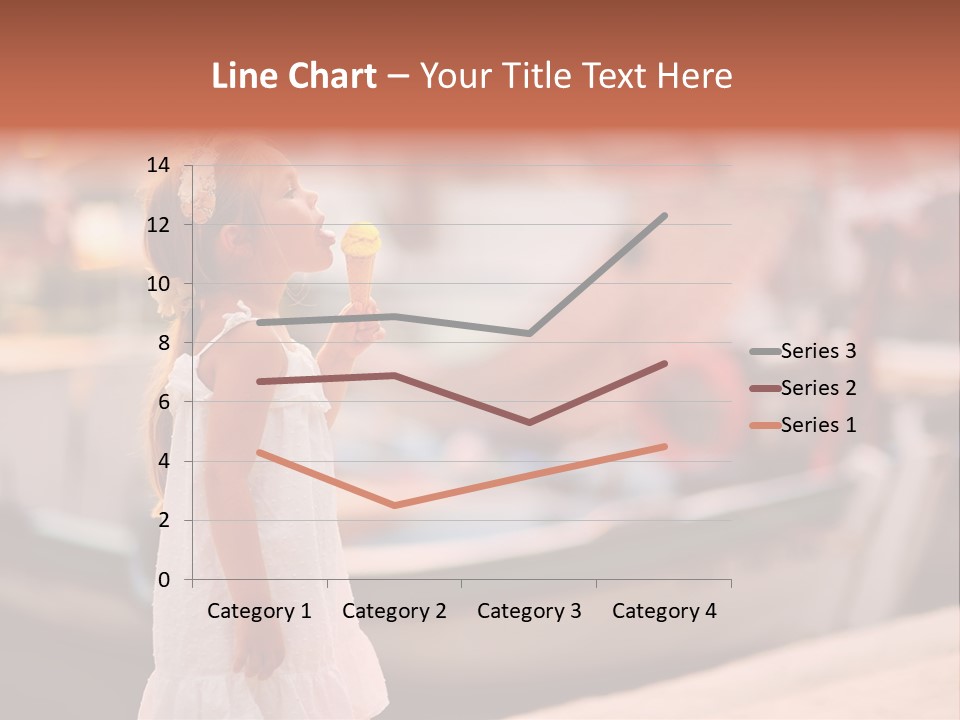 A Little Girl Is Eating An Ice Cream Cone PowerPoint Template